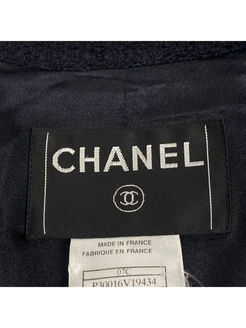Chanel Jacket S Navy CC Logo Long Sleeve